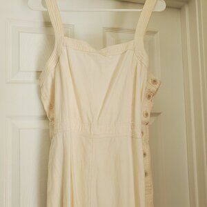 Off white wide leg overall